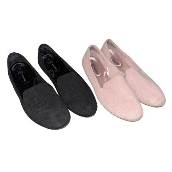 Time and Tru Memory Foam Slip On Flats Black & Nude Set Size 9.5 - Picture 1 of 9